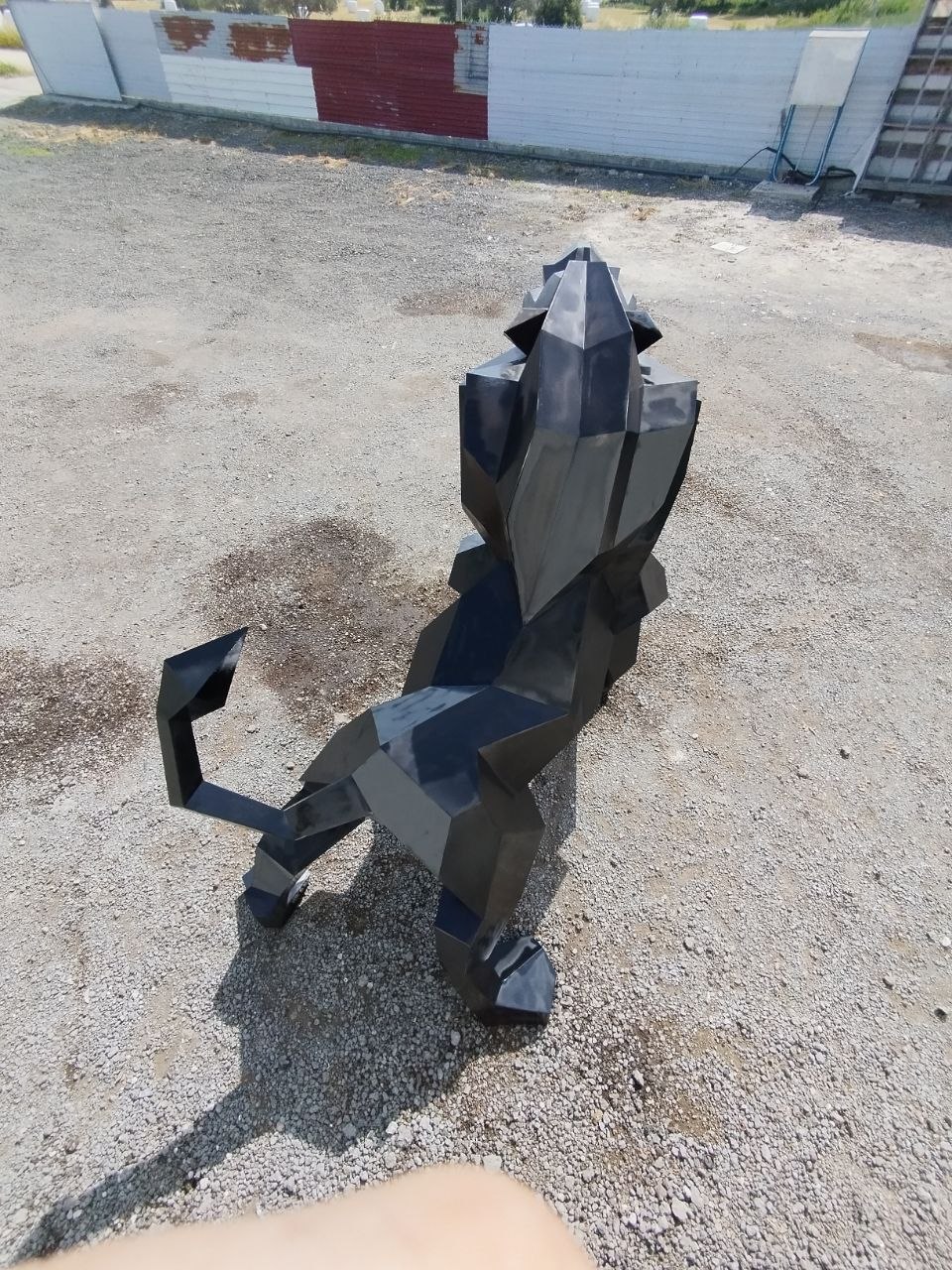 Finished steel art sculpture before delivery to the client